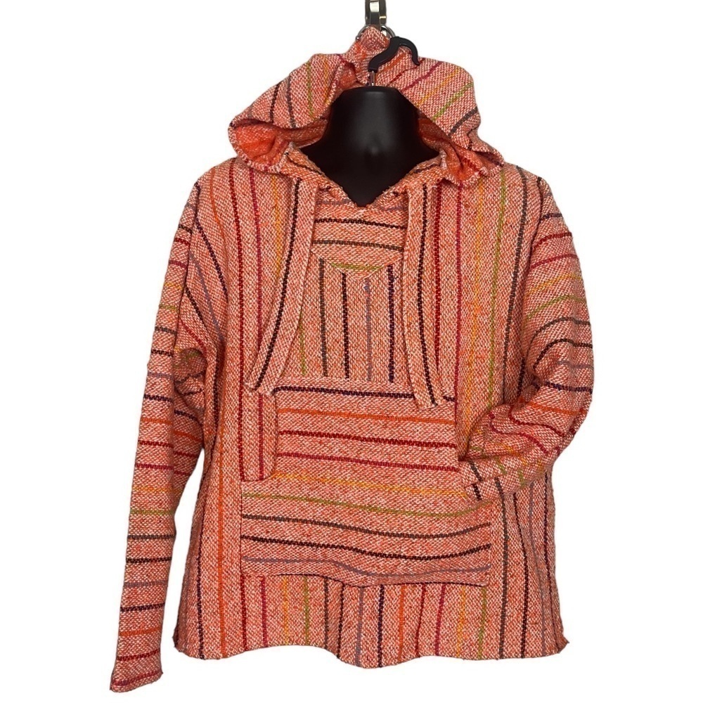Guc Vintage Baja Hoodie, unknown brand, Mexican, orange/rainbow, no size